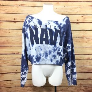 Victoria’s Secret Pink US Navy Crop Sweatshirt